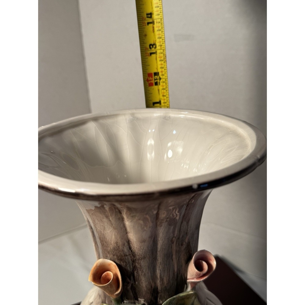 Vintage Italian Crown Capodimonte Vase 12" Ceramic AS1032 Italy - Picture 15 of 16